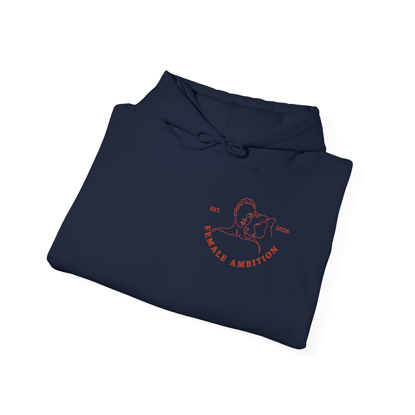 Female Ambition Hoodie | Feminist Script Logo, Minimal Rose Graphic