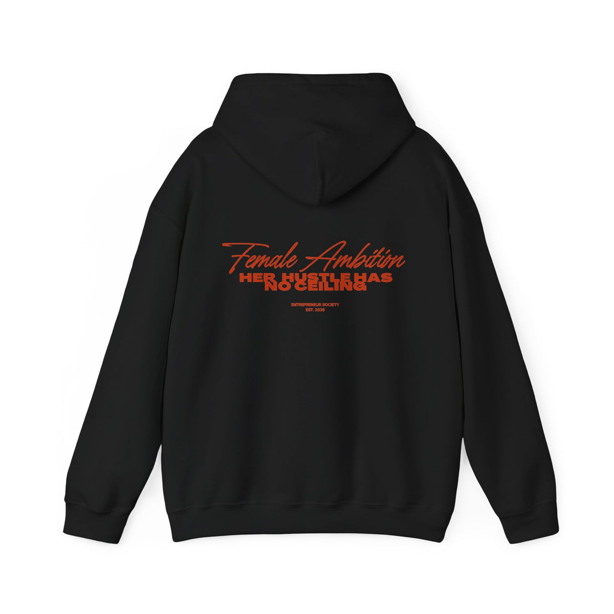 Female Ambition Hoodie | Feminist Script Logo, Minimal Rose Graphic