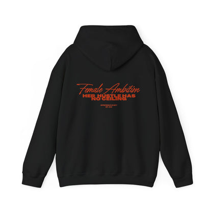 Female Ambition Hoodie | Feminist Script Logo, Minimal Rose Graphic