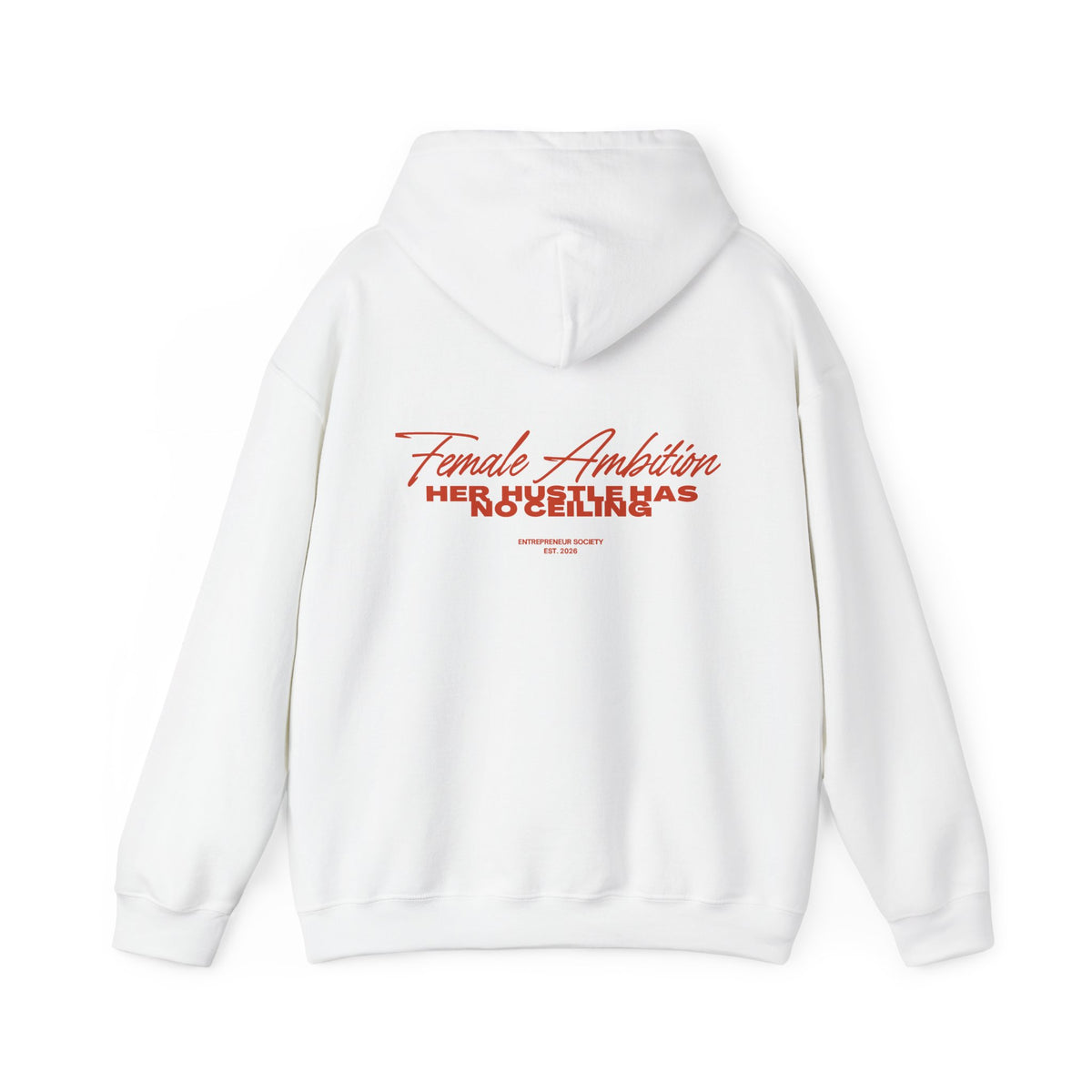 Female Ambition Hoodie | Feminist Script Logo, Minimal Rose Graphic