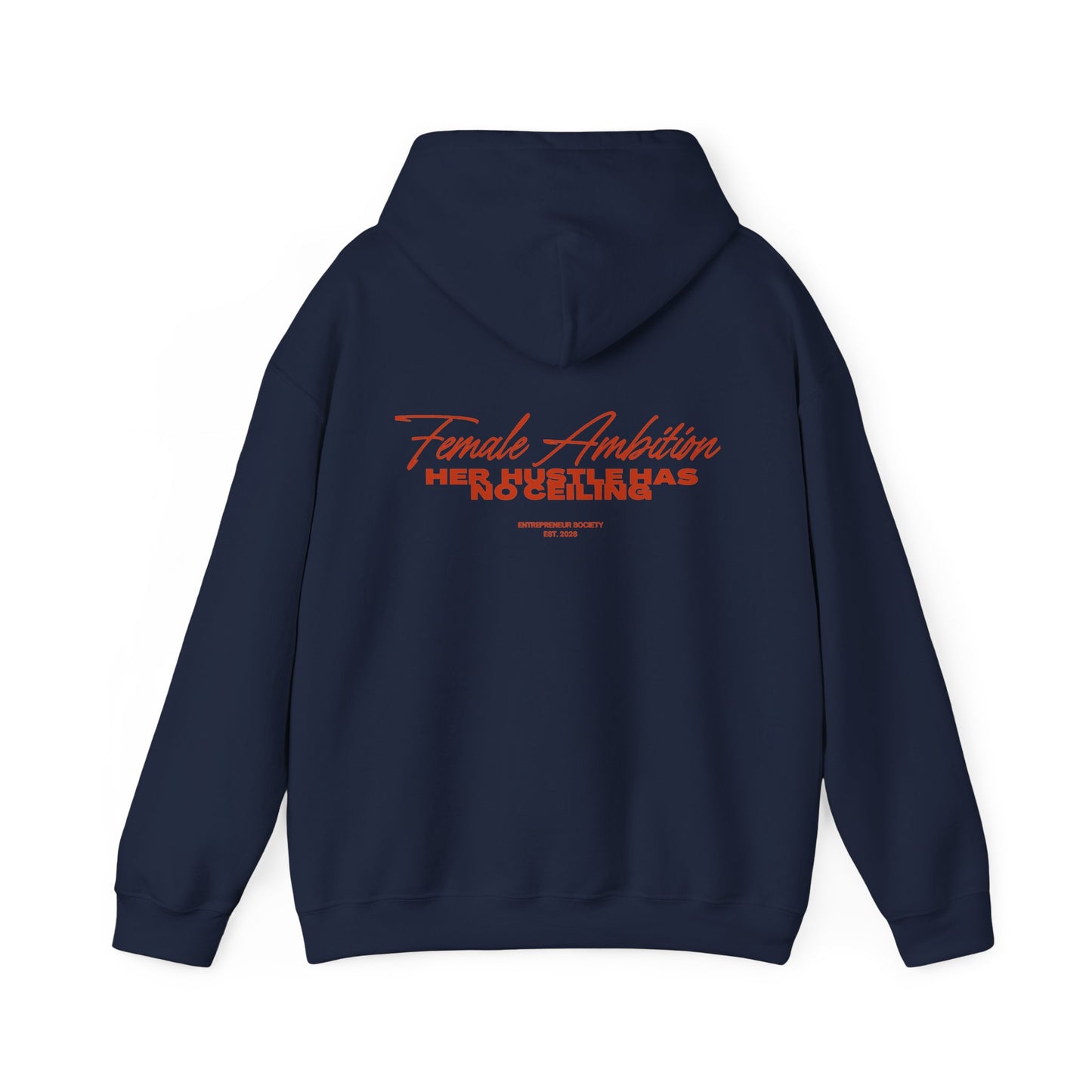 Female Ambition Hoodie | Feminist Script Logo, Minimal Rose Graphic