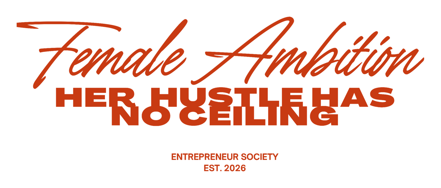 Female Ambition Hoodie | Feminist Script Logo, Minimal Rose Graphic