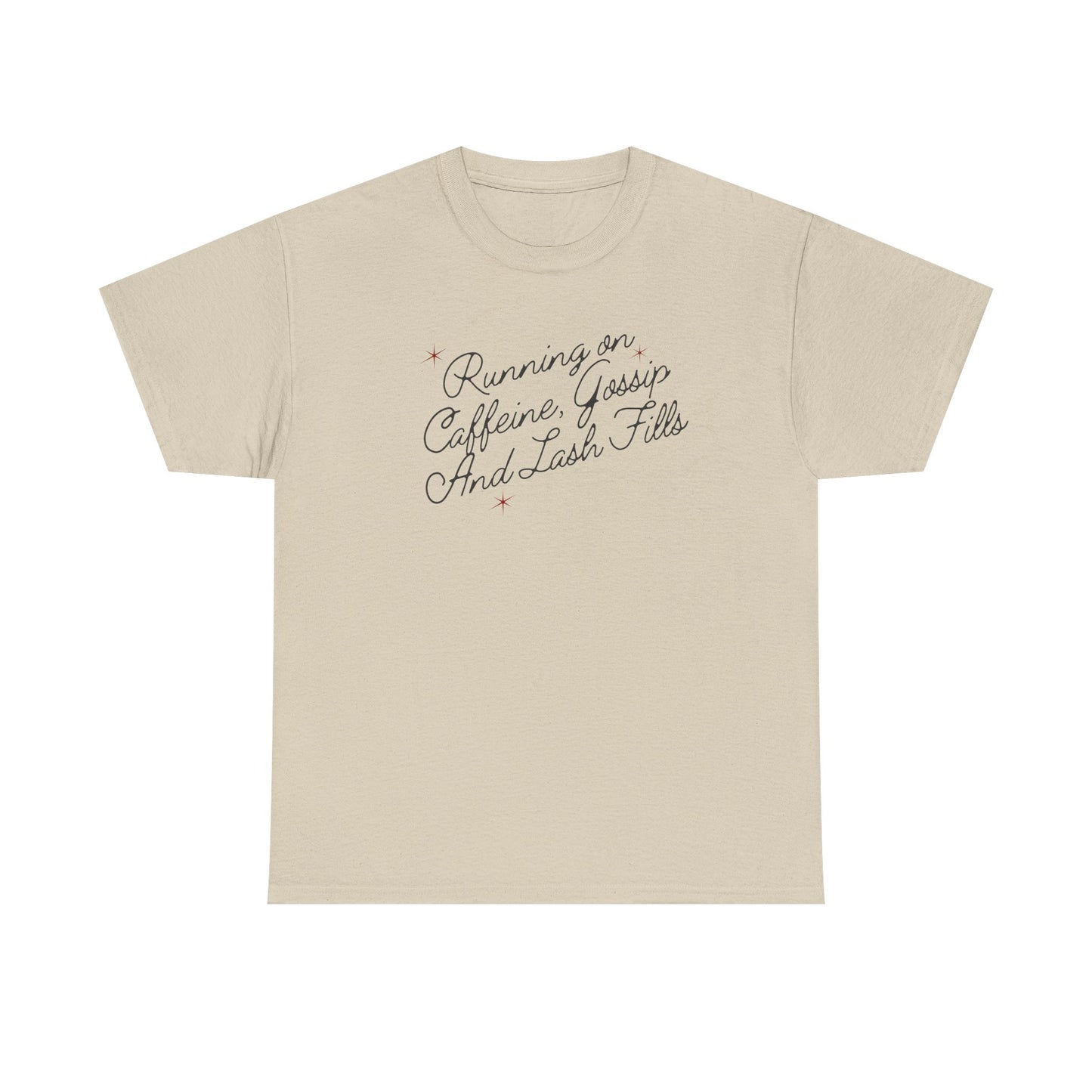 "Running on Caffeine, Chaos and Lash Fails" Tee — Funny Beauty Lover Shirt