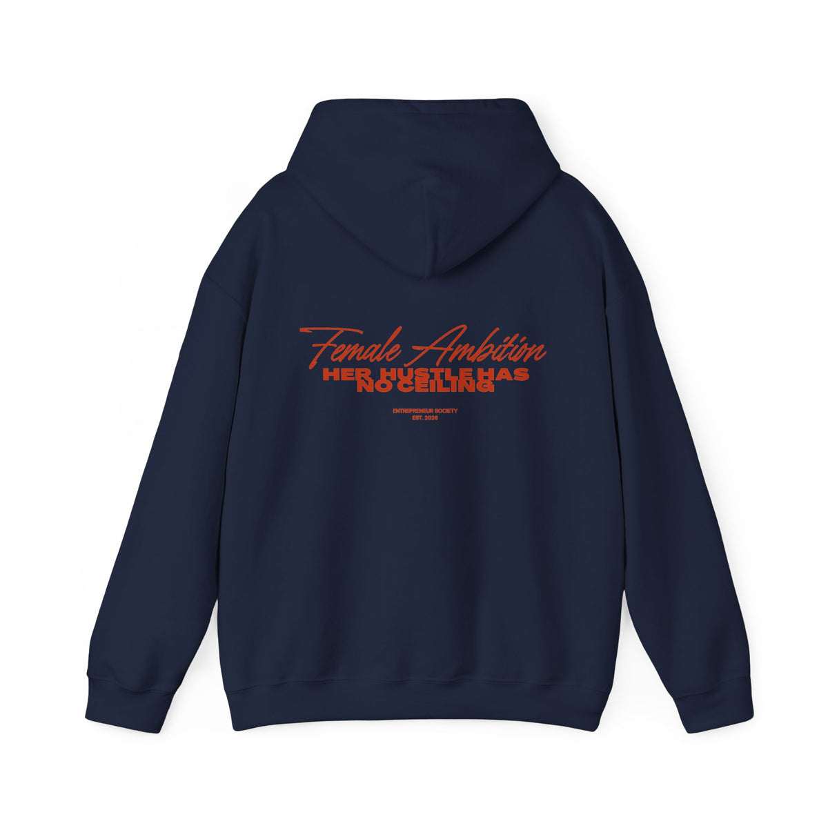 Female Ambition Hoodie | Feminist Script Logo, Minimal Rose Graphic