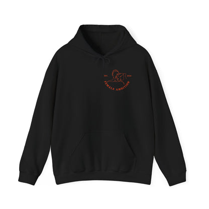 Female Ambition Hoodie | Feminist Script Logo, Minimal Rose Graphic
