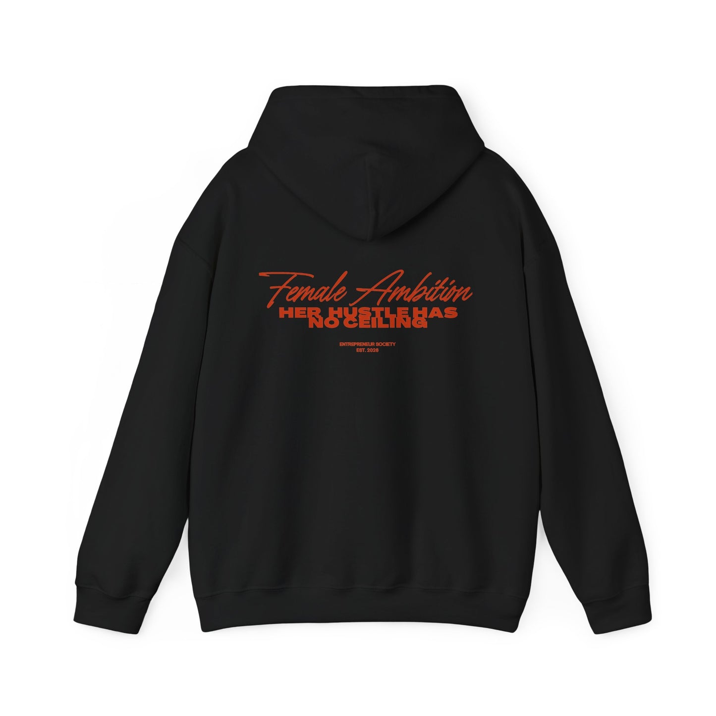Female Ambition Hoodie | Feminist Script Logo, Minimal Rose Graphic